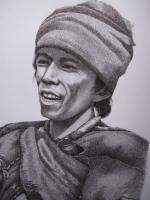 People - A Thakuri Man - Pen And Permanent Indian Ink